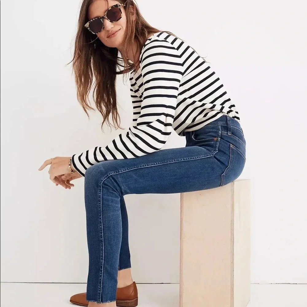Madewell Paloma Wash High Rise Raw Hem Skinny Jeans Plus Size 36 PETITE